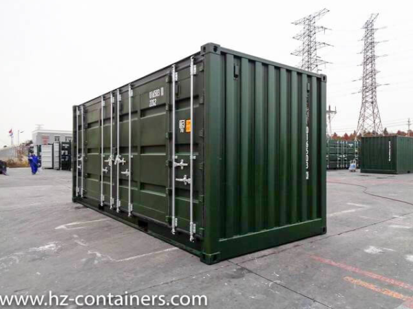Contenedor lateral abierto 20 pies verde oscuro IICL6