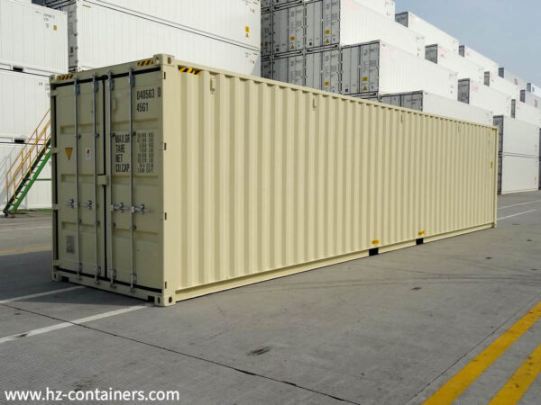 Contenedor marítimo 40′ HC beige calidad IICL 6 nuevo